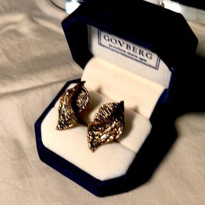 Handmade gold plated clip on earrings